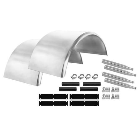 Betts Spring FENDER, FULL, STAINLESS, 80 IN., TRIANGLE BRACKETS, SINGLE AXLE TIKT800000